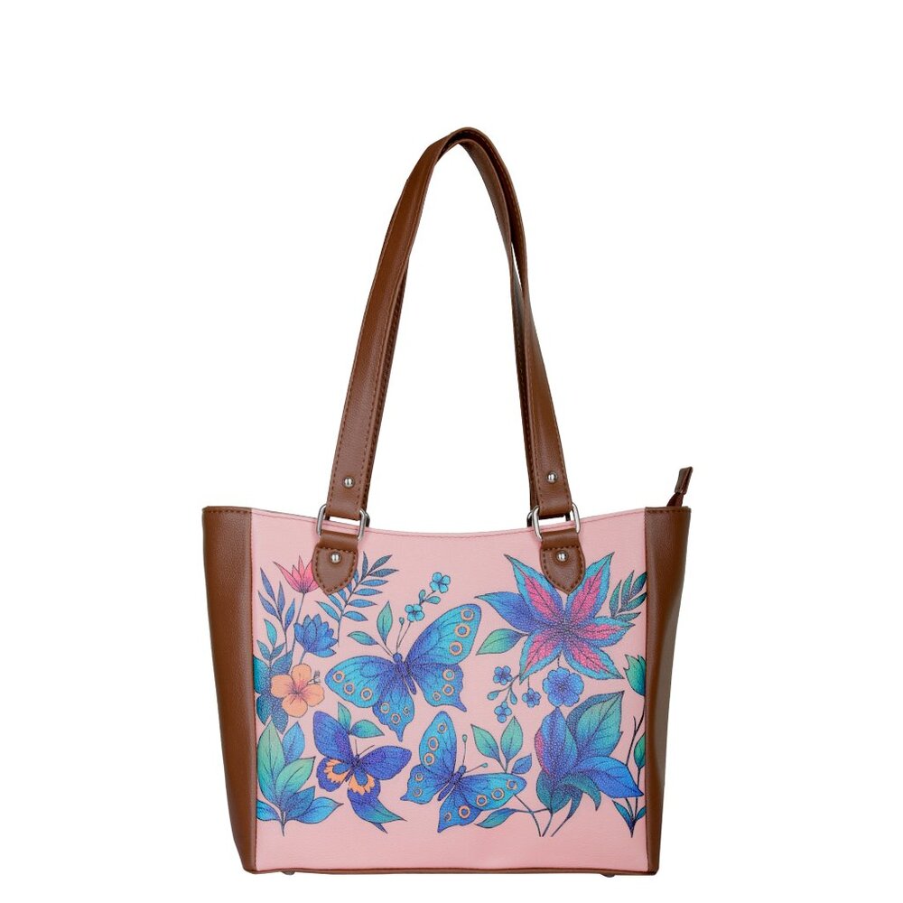 Printed Vegan Leather Shoulder Tote Bag for Women–Sling Bag Daily Use Purse